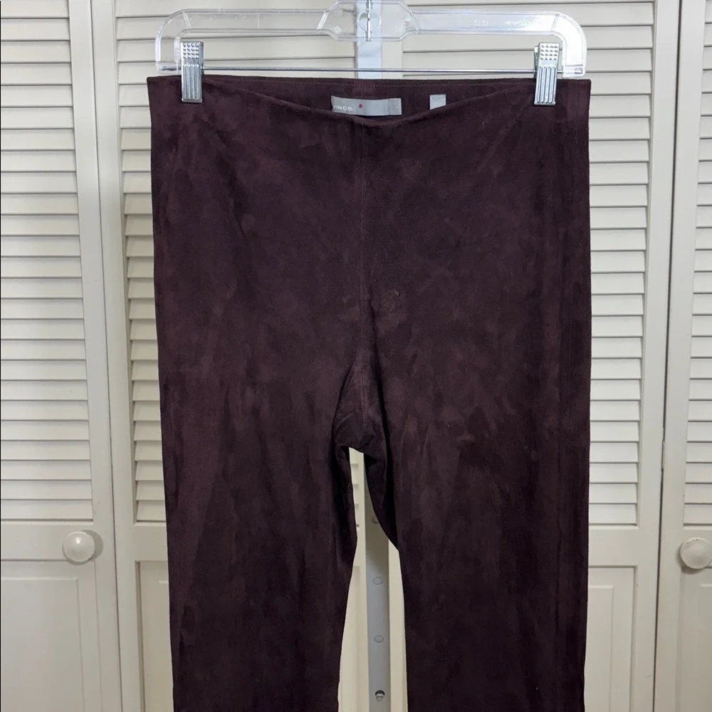 Vince. Stretch Suede Split Hem Cropped Pants Large